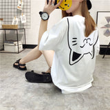 メール便661809】大きいサイズ ねこ ネコ 猫プリントシンプル カットソー Tシャツ ワンピース LL~4L