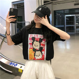 メール便662055】大きいサイズ 韓国 ファッション プリント デカロゴ 原宿 Tシャツ LL-4L