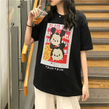 メール便662055】大きいサイズ 韓国 ファッション プリント デカロゴ 原宿 Tシャツ LL-4L