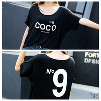 メール便901379】大きいサイズ ドルマン プリント COCO　HOLLYWOOD　N) セレカジ　デカロゴ Tシャツ F 4L~6L