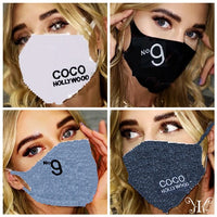 即納412023　COCO HOLLYWOOD N9刺繍 MASK セレカジ 韓国 ファッション マスク 水洗可 2枚セット 男女兼用