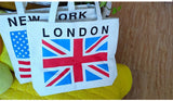 メール便775338】エコバッグ LONDON　NEW YORK　LONDON トートバッグ プリント キャンバスバッグ カバン 買い物袋 shop bag