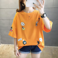 メール便735921】大きいサイズ春夏 韓国 レディース ファッション TシャツワンピースLL-4L