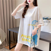 メール便736428】大きいサイズ春夏 韓国 レディース ファッション レースアップ Tシャツワンピース LL-4L