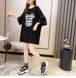 メール便736639】大きいサイズ 夏新商品 かわいいプリントTシャツチュニック LL-4L☆ふんわり着れる